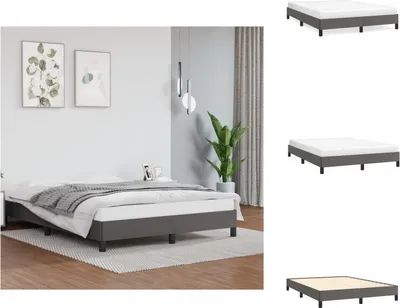 Produktbild von vidaXL Bettgestell Grau 140x200 cm Kunstleder -  Betten & Bettgestelle