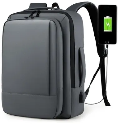 Productafbeelding van CarryQuest® - Rilibegan Herenrugzak, USB-oplaadfunctie, donkergrijs
