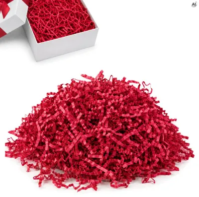 Rot Papierfüllmaterial 100 g – Dekofüllung für Geschenkkörbe, Boxen & Pakete