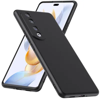 Produktbild von Für Honor 90 Pro Silikon Schutz Schwarz Handy Tasche Etuis Cover Kappe Hülle Neu