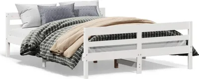 Produktbild von vidaXL Massivholzbett ohne Matratze Weiß 140x200 cm Kiefernholz