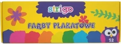 Zdjęcie produktu dla Strigo Farby plakatowe 12 intensywnych kolorów