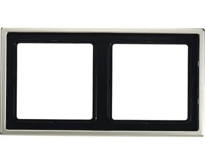 Imagen del producto de Marco JG de doble módulo, modelo ES2982, acero inoxidable