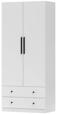 Produktbild von HOMCOM Kleiderschrank Mehrzweckschrank 2-türig mit Kleiderstange, 2 Schubladen