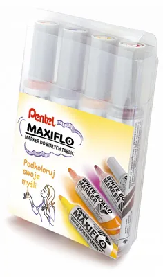 Produktbild von Pentel Maxiflo MWL5M Whiteboard-Marker 4 Farben