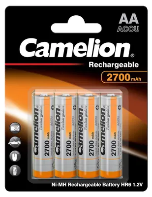 Immagine prodotto di Batteria ricaricabile Mignon CAMELION 1,2 V, 2.700 mAh, tipo AA, NiMH, blister di 4 pezzi