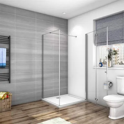 Produktbild von 100x76cm 185cm 6mm ESG Falttür mit Seitenwand Duschtür Duschkabine