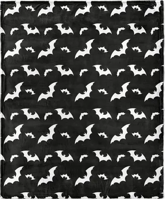 Produktbild von Schwarze XL Kuscheldecke mit Fledermäusen 152x178cm