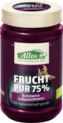 Produktbild von Allos - Frucht Pur 75% Schwarze Johannisbeere - 250g