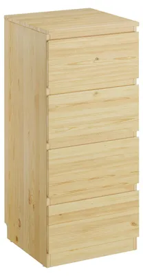 Produktbild von Schmale Holzkommode aus Kiefer natur mit 4 Schubladen 90.50-22