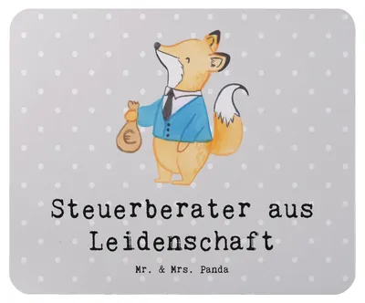 Produktbild von Mr. & Mrs. Panda Mauspad Steuerberater Leidenschaft - Grau Pastell - Geschenk, computer mousepad, mousematte, Mouse Pad