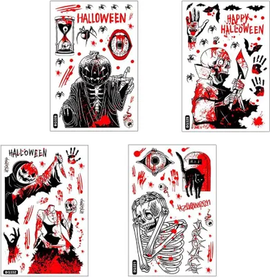 Immagine prodotto di 12 fogli di adesivi per finestre a tema Halloween, decorazioni per Halloween