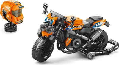 Zdjęcie produktu dla Motocykl z kaskiem 17 cm