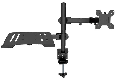 Produktbild von Halterung fuer zwei Monitore, Monitorstaender aus Aluminiumlegierung, um 360¡ã drehbar, fuer Bildschirme von 17-32 Zoll, verstellbare Einzelmonitorarme fuer den Schreibtisch im Homeoffice
