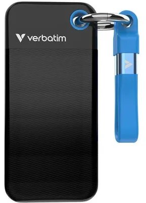 Zdjęcie produktu dla Zewnętrzny dysk SSD – VERBATIM – Pocket – 1 TB – czarny/niebieski