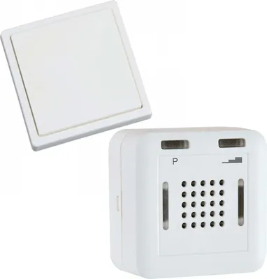 Image de Kit d'appel de soins ELDAT avec bouton mural capteur : appel d'urgence à domicile avec émetteur d'appel d'urgence fixe pour les soins à domicile