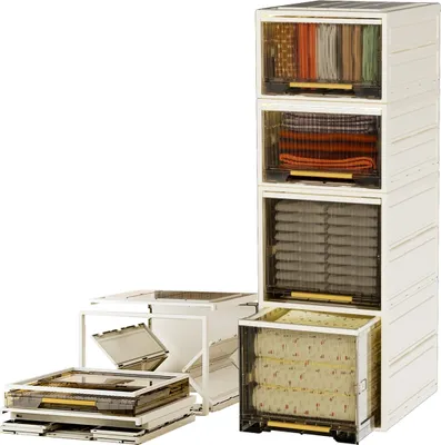 Produktbild von Heikoeco® Faltbarer Schrank Organizer Kleiderschrank, stapelbare Schubladenboxen aus hochwertigem Polypropylen,  (40cm breit, 2 x 26cm+2 x 36cm hoch)