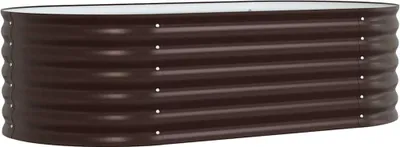 Image de vidaXL Lit surélevé brun 160 x 80 x 44 cm acier