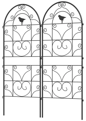 Immagine prodotto di Rosenregal, set di 2 supporti per piante rampicanti | Colore: nero | Dimensioni: 50x15x120 cm