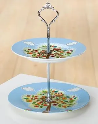 Produktbild von Gilde Porzell 2Er Etagere Eulenbaum 49316