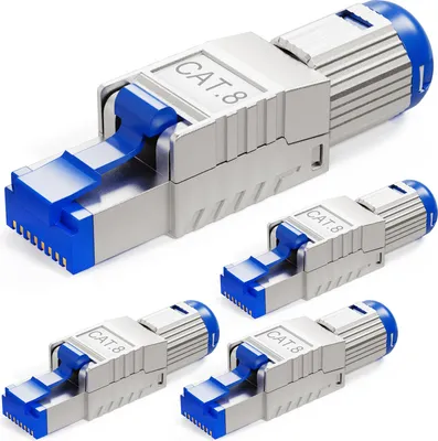 Produktbild von hb-digital 4x RJ45 Netzwerkstecker CAT 8 LAN Stecker PoE vergoldete Kontakte