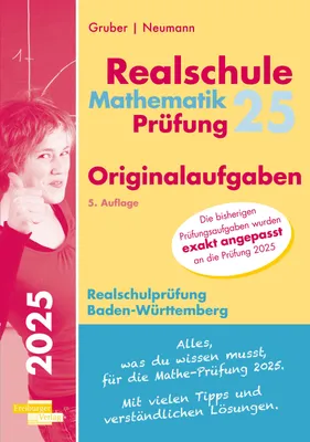 Produktbild von Mathematik-Prüfung 2025 Originalaufgaben Realschule Baden-Württemberg