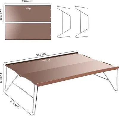 Produktbild von Famanu Campingtafel Tragbare Faltbare Aluminium Tischplatte mit Tragetasche - Grau