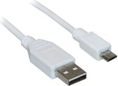 Produktbild von USB-A-auf-Micro-B-Kabel, 1,8 m, weiß 2,5 W, 0,5 A, 480 Mbit/s, USB 2.0