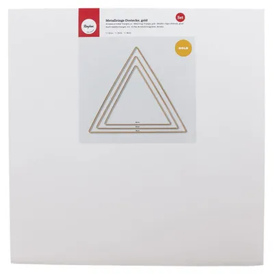 Obrázok produktu pre 3 pozlátené kovové trojuholníky 20/ 25/ 30 cm