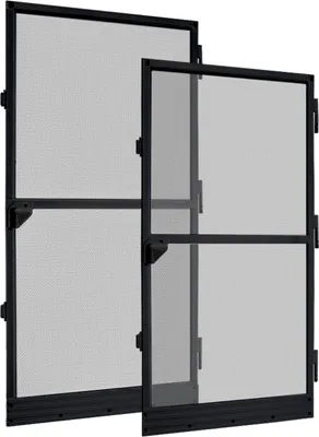Image de JOIEYOU Moustiquaire de porte 120 x 240 cm Protection contre les mouches Moustiquaire avec cadre en aluminium noir, protection contre les insectes Moustiquaires de porte pour balcon/salon