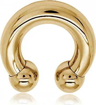 Produktbild von viva-adorno 2,5 x 12 x 6mm Hufeisen Piercing Intimpiercing Nasenring CBB Horseshoe Chirurgenstahl 316L XXL dick Z427, Gold