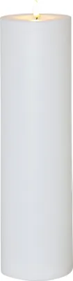 Produktbild von Star Trading LED Kerze Outdoor mit Timer Sensor 10x35cm Kunststoff weiß matt 3D Flamme
