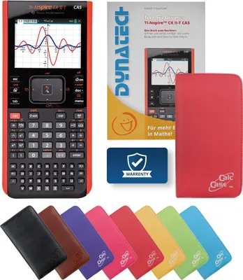 Produktbild von TI-Nspire CX II-T CAS Grafikrechner mit Schutztasche rot & Fachbuch