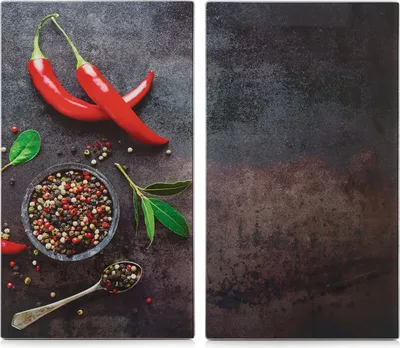 Zdjęcie produktu dla Szklane płyty kuchenne PEPPERS, 2 sztuki, ZELLER