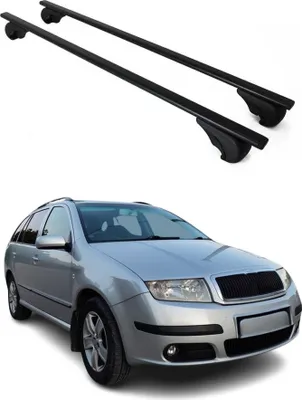 Produktbild von Dachträger Grundtäger für Skoda Fabia mk1 Kombi 1999-2007 75kg Metall Schwarz 2x