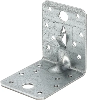 Immagine prodotto di Alberts 861674 Connettore angolare, con perlina e artiglio di fissaggio per martellare, zincato sendzimir, 70 x 70 x 55 mm, set da 25