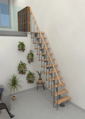 Produktbild von Minka Mittelholmtreppe Joker 35 - 304cm Geschosshöhe Buche Grau