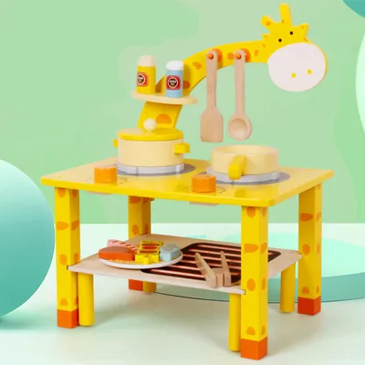 Produktbild von 360Home Spielhaus aus Holz pädagogisches Kinderspielzeug Grill Koch