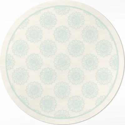 Produktbild von Helle Sonnenblumen florales Muster – Vinyl Fußmatte – Ø 80cm – Rutschfest – Pflegeleicht & Langlebig