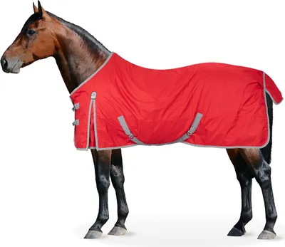 Produktbild von Wasserdichte Equinate Springfield Regendecke mit Fleece-Futter, 125 cm, rot