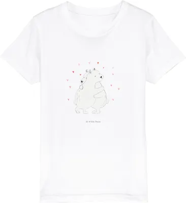 Produktbild von Mr. & Mrs. Panda Kleinkinder T-Shirt Eisbär Umarmen 5-6 Jahre (110/116) - Weiß - Geschenk, Kinder Kurzarm, Öko, Teenager, Lustige Sprüche, Kindershirt