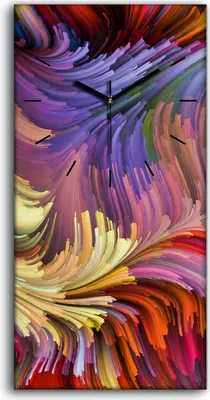 Produktbild von Leinwand Wanduhr Wandkunst Uhr 30x60 Abstraktes Design Flüssiglackierung - schwarze Hände