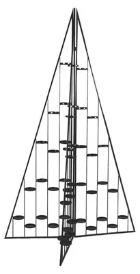 Productafbeelding van Pomax Formidable decoratieve kerstboom met metalen kaarshouders, zwart, Ø 100 x H 166 cm