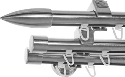Produktbild von Innenlauf Edelstahl Look Gardinenstange 20mm Wandträger 3-läufig mit Spitze H60 E82E30 II+ 1x B20I
