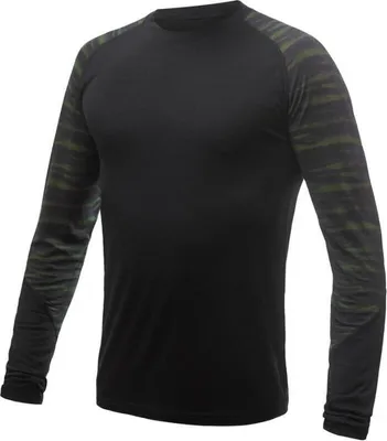 Immagine prodotto di T-shirt Sensor Merino Impress uomo lungo nero motivo batik Taglia M 22200028-01
