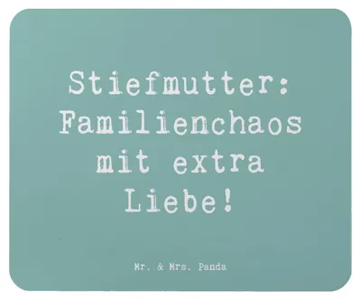 Produktbild von Mr. & Mrs. Panda Mauspad Spruch Stiefmutter Liebe - Meeresbrise - Geschenk, Stiefkind, Familienmitglieder, Patchwork-Familie, Mousepad, einzigartig, Beziehung, pc