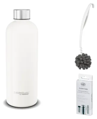 Zdjęcie produktu dla THERMOS TC DAILY BOTTLE, butelka 0,70 l, kolor biały, matowy – zestaw zawierający szczotkę do czyszczenia CLEAN FIX 30 cm | HAN 4200211070 | EAN 5010576966322
