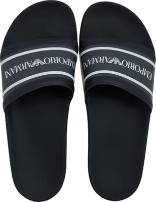 Produktbild von Emporio Armani Herren Badelatschen Bold Logo Slider 44 Blau Navy