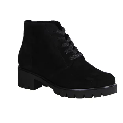 Productafbeelding van Semler Jessica J30153-001, enkellaarsjes, dames, zwart, leer, NIEUW - Dames schoenen, comfortabele enkellaarsjes, zwart, leer (suede/chevreau), hakhoogte: 25 mm