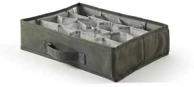 Organizer für Schubladen, 35x28x9 cm, 16 Fächer, Asche, Vliesstoff